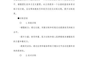篮球初中生个人训练计划方案范文怎么写